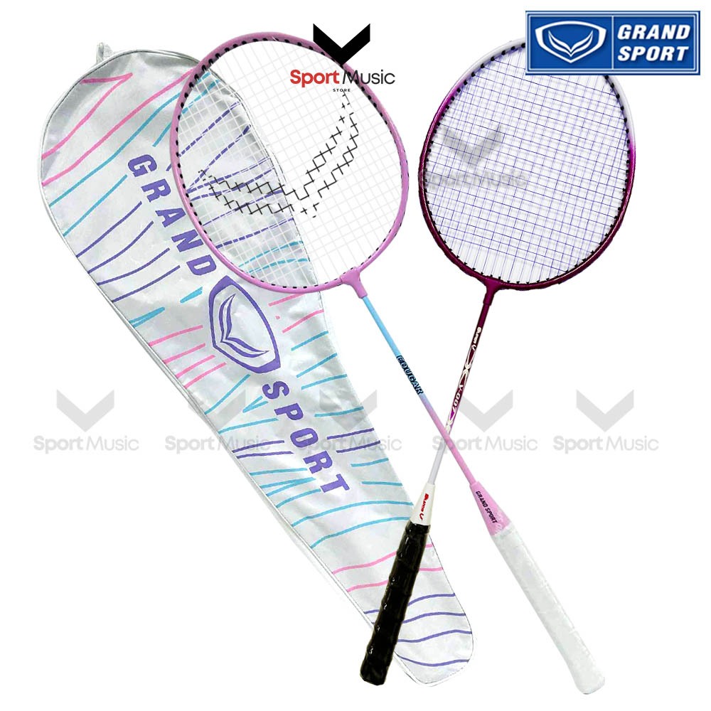 GRAND SPORT ไม้แบดมินตัน แพ็คคู่ รุ่น 372221 กับ SuperV รุ่น 007 ไม้แบดแพ็คคู่ มีกระเป๋าใส่