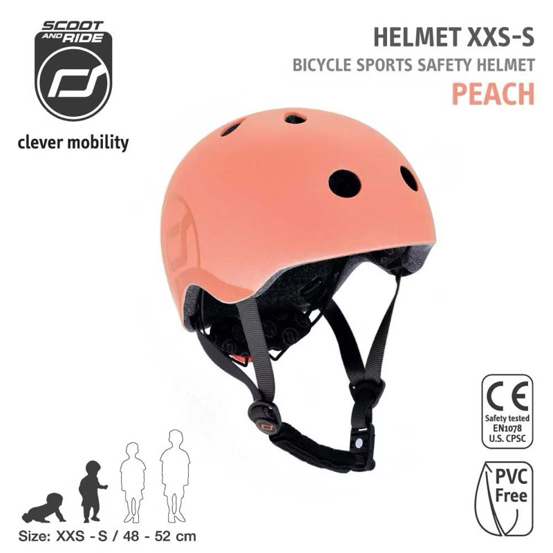 Scoot And Ride Highway Helmet หมวกกันน็อคเด็ก สำหรับเล่น Scooter สวมใส่ง่าย มาพร้อมไฟ Led 3 ระดับ( ม