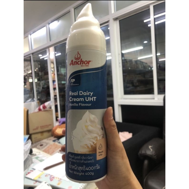วิปปิ้งครีม แองเคอร์ ขนาด 400 กรัม  Real Dairy Cream Anchor