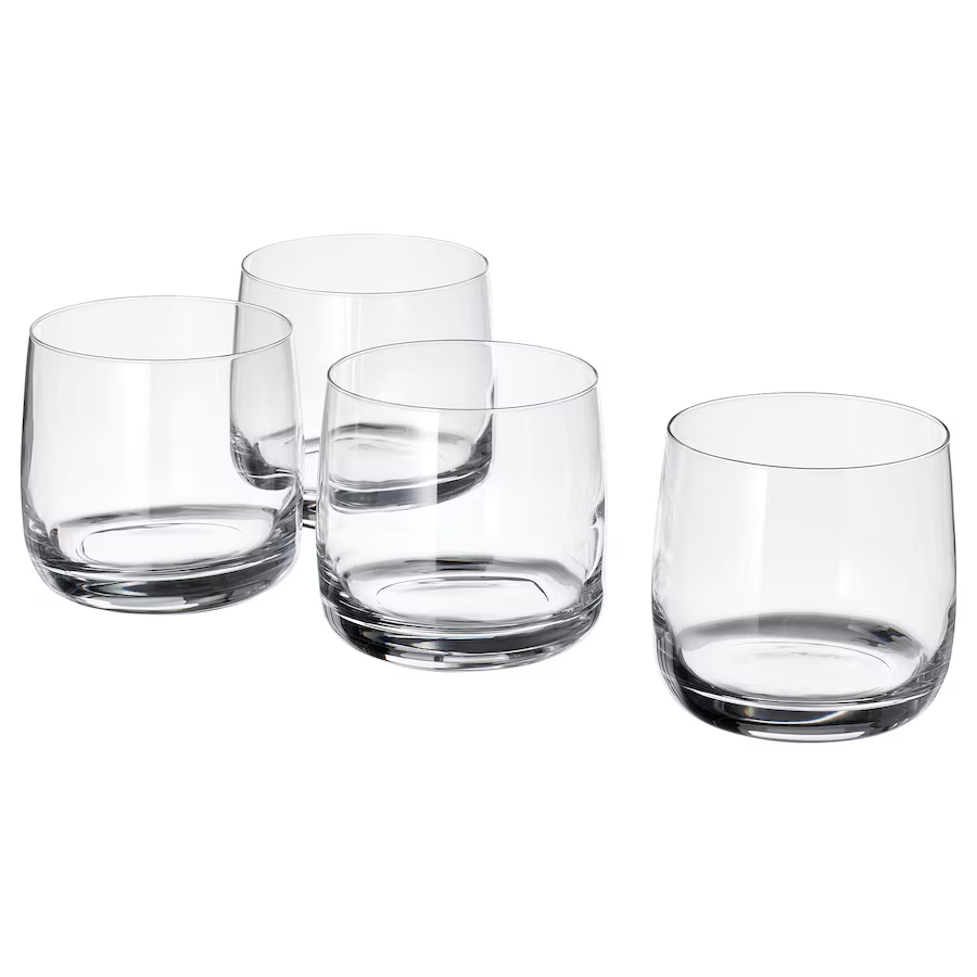 Whiskey glass, clear glass, 39 cl