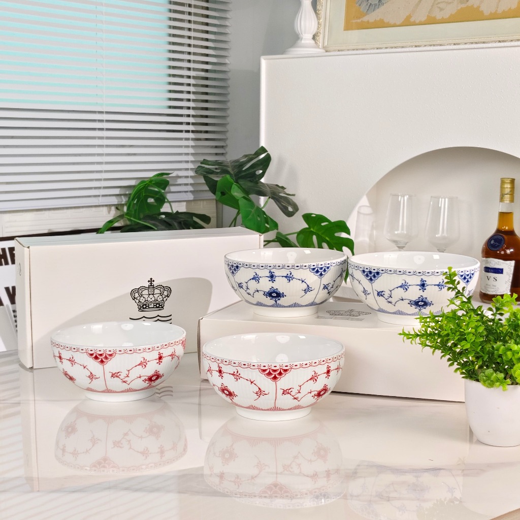 Royal Copenhagen Gem Semi Lace Tang Grass Series ชามซุปก๋วยเตี๋ยว 6 นิ้ว [ชุดชามสองด้าน
