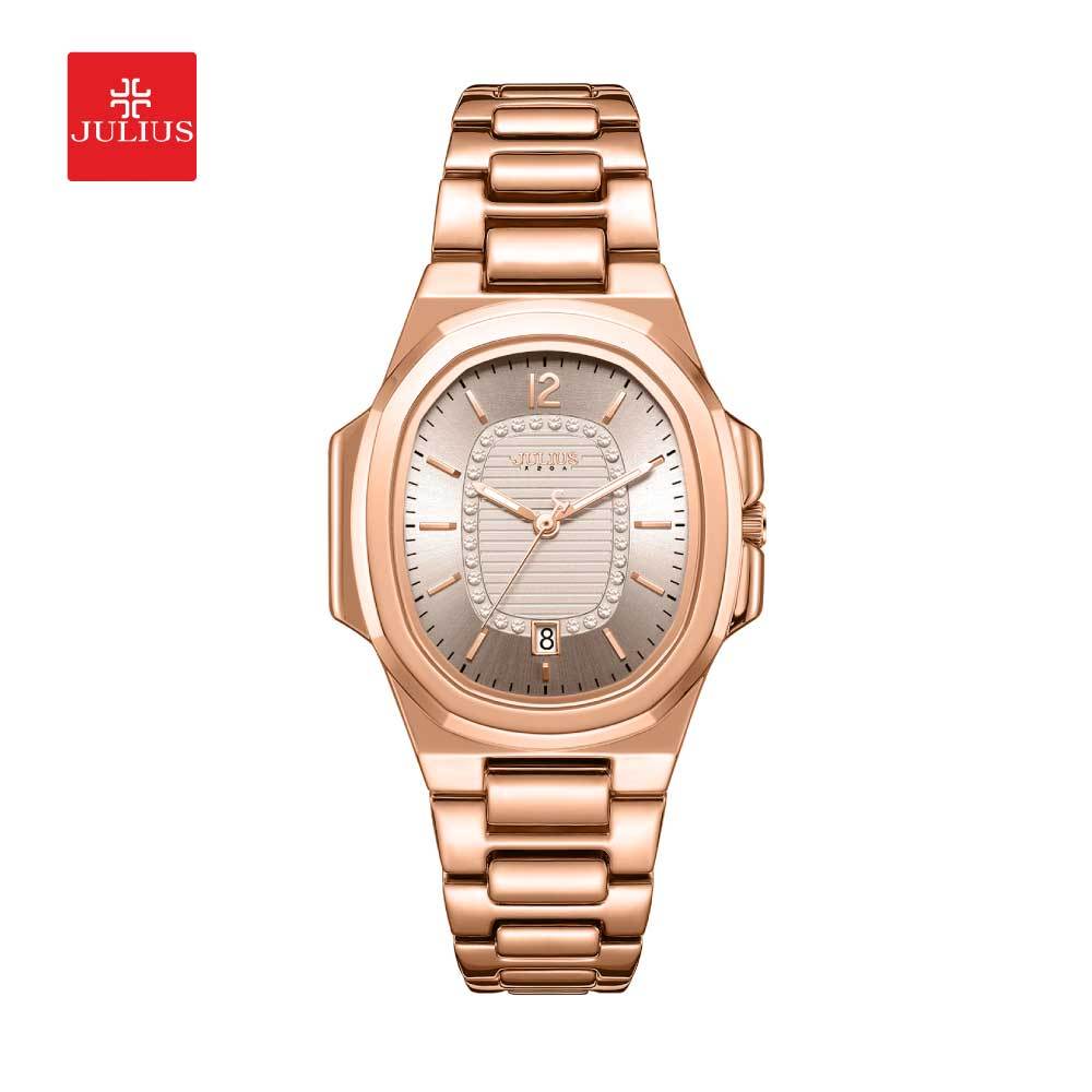 Julius นาฬิกาข้อมือผู้หญิง JA-1504  สายสแตนเลสสตีล หน้าปัดวงรีดีไซน์หรู แบรนด์เก