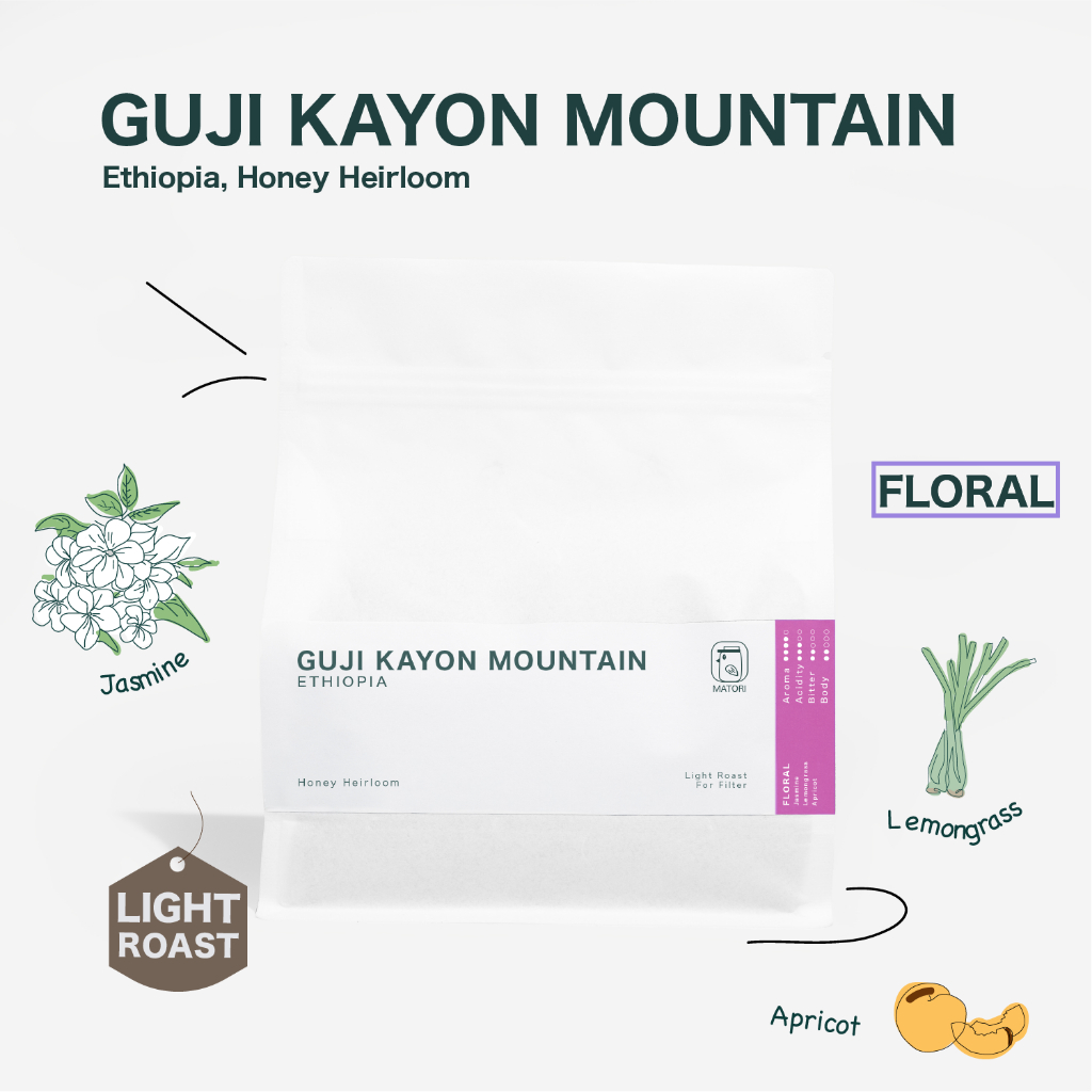 Matori Coffee Roaster เมล็ดกาแฟคั่วอ่อน Ethiopia Guji Kayon Mountain Honey Heirloom