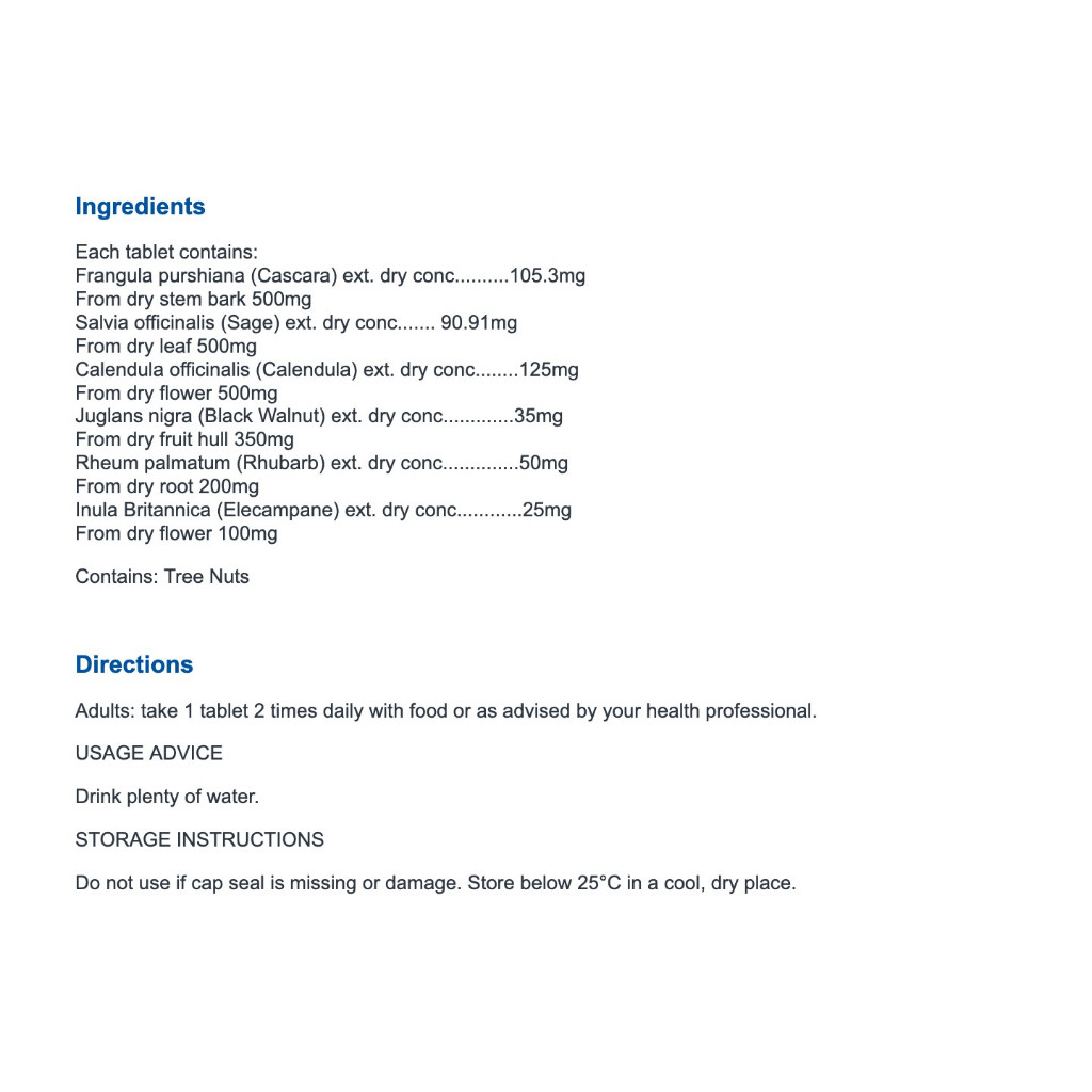 Carusos Natural Health Quick Cleanse Bowel Clear 30/60 Tablets