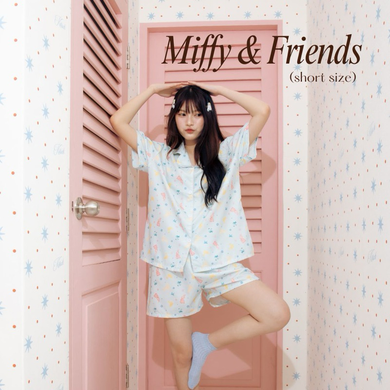 Miffy&friends ชุดนอน Nemuri ชุดนอนผู้หญิง ชุดนอนแขนสั้น ชุดนอนแขนยาว ลายน่ารัก ฟรีไซส์ พร้อมส่ง