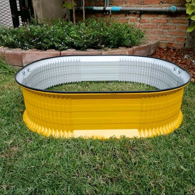 กระบะเมทัลชีทสีเหลืองบับเบิ้ลบี กระถางเมทัลชีท ขนาด  60*70*20 และ 60×70×40 และ 60×100×20ปลูกไม้ดอกไม้ประดับพืชผักสวนครัว