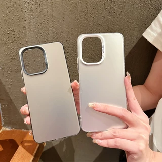 เคสแข็ง เนื้อแมตต์ สีเงิน หรูหรา สําหรับ เคส OPPO A7 A15 A16 A92 A9 A95 A57 A78 A18 A94 A3 A60 A93 A98 A79 A60 A58 A3S