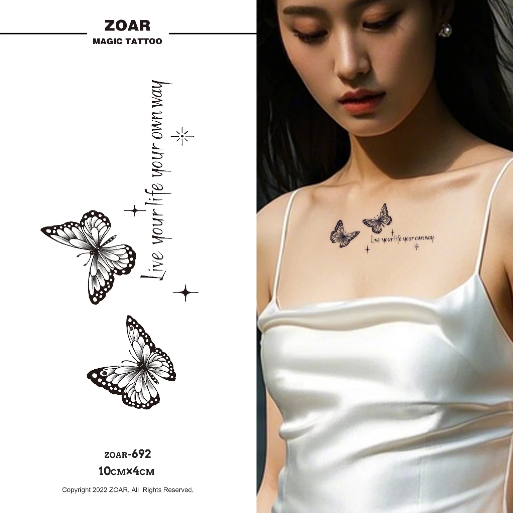 COD⚡แทททู ZOAR-692🚛Magic tattooเซ็กซี่ สติ๊กเกอร์รอยสัก กันน้ำ รอยสัก ลายสัก 15 วัน สีดำ