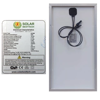 (สั่งซื้อบิลละไม่เกิน 5 แผง)​ SOLAR BESTTECH แผงโซล่าเซลล์ Mono มีขนาด 50W 60W 80W 100w 120w 160w 180w 200w ให้เลือก