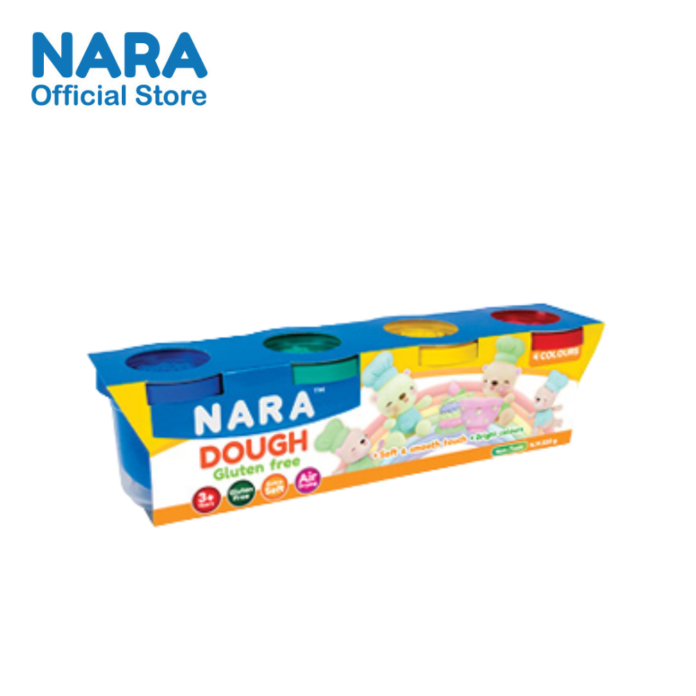 NARA Dough แป้งโดว์ไร้สารกลูเต็น ขนาด 520 กรัม 4 กระปุก 4 สี เเละ 500 กรัม 5 กระปุก 5 สี