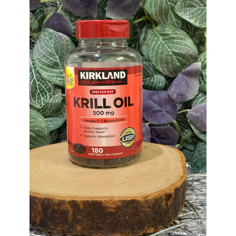 แพคเกจใหม่ 180 เม็ด Kirkland Krill Oil 500mg Omaga 3+Astaxantin บำรุงสมอง กระดูก ต้านความชรา บำรุงผิ