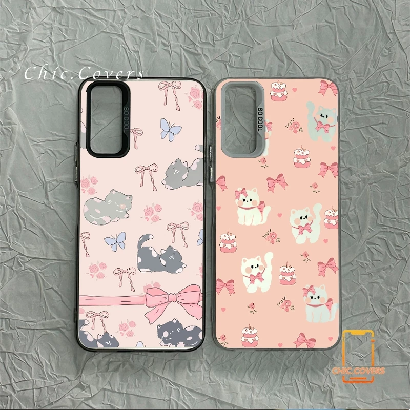 เคสน่ารักการ์ตูนแมวน้อยสีชมพู เคสVIVO Y20 Y20s Y12s Y12A Y15s Y15A Y01 Y21 Y21T T1X Y33S Y33T Y17s Y28 Y16 Y02s Y56 Y27s