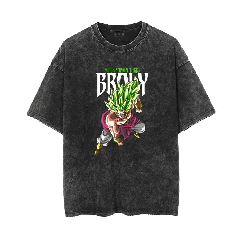 เสื้อฟอก Oversize สกรีนลาย Broly Super Saiyan 3