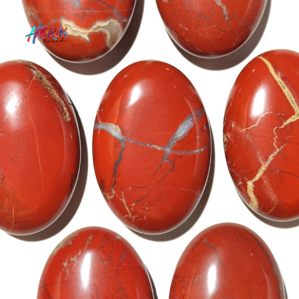 ((Palm)) หิน Red Jasper เจสเปอร์สีแดง หินแร่ธรรมชาติ แท้100% อัญมณี พลอย