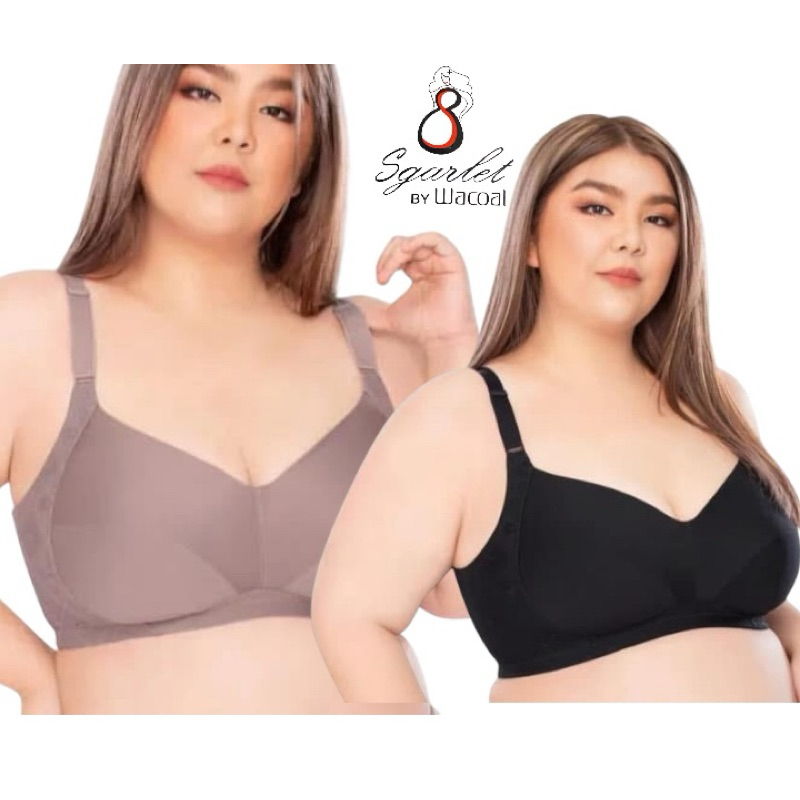 MB1518 Sgarlet by wacoal บราไร้โครง เต้าตัดต่อ ตกแต่งลูกไม้