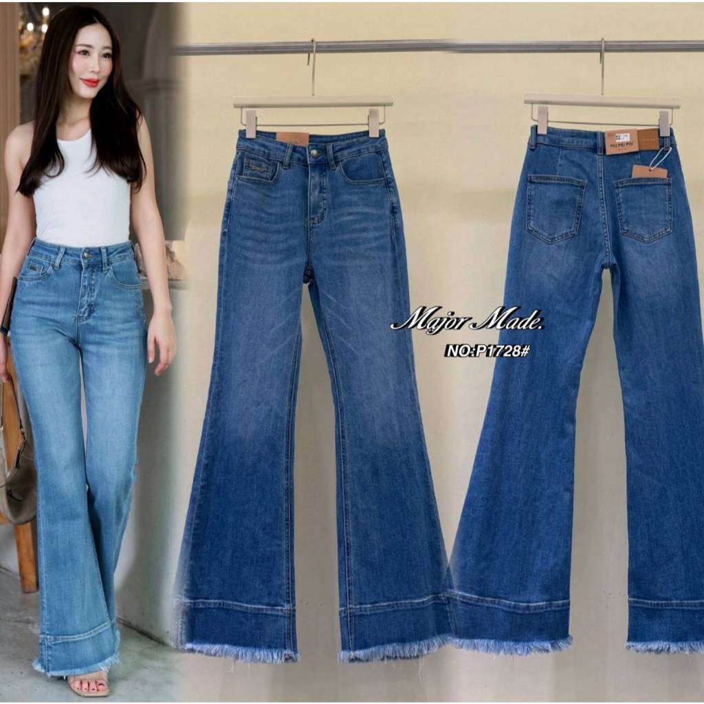 [Jean h0use1728]กางเกงยีนส์ขาม้ายาว ทรงเอวสูงงงง รุ่นนี้ขอบอกเลยผ้านิ่มมากๆๆ ฟอดสีสวย  เนื้อผ้านิ่มห