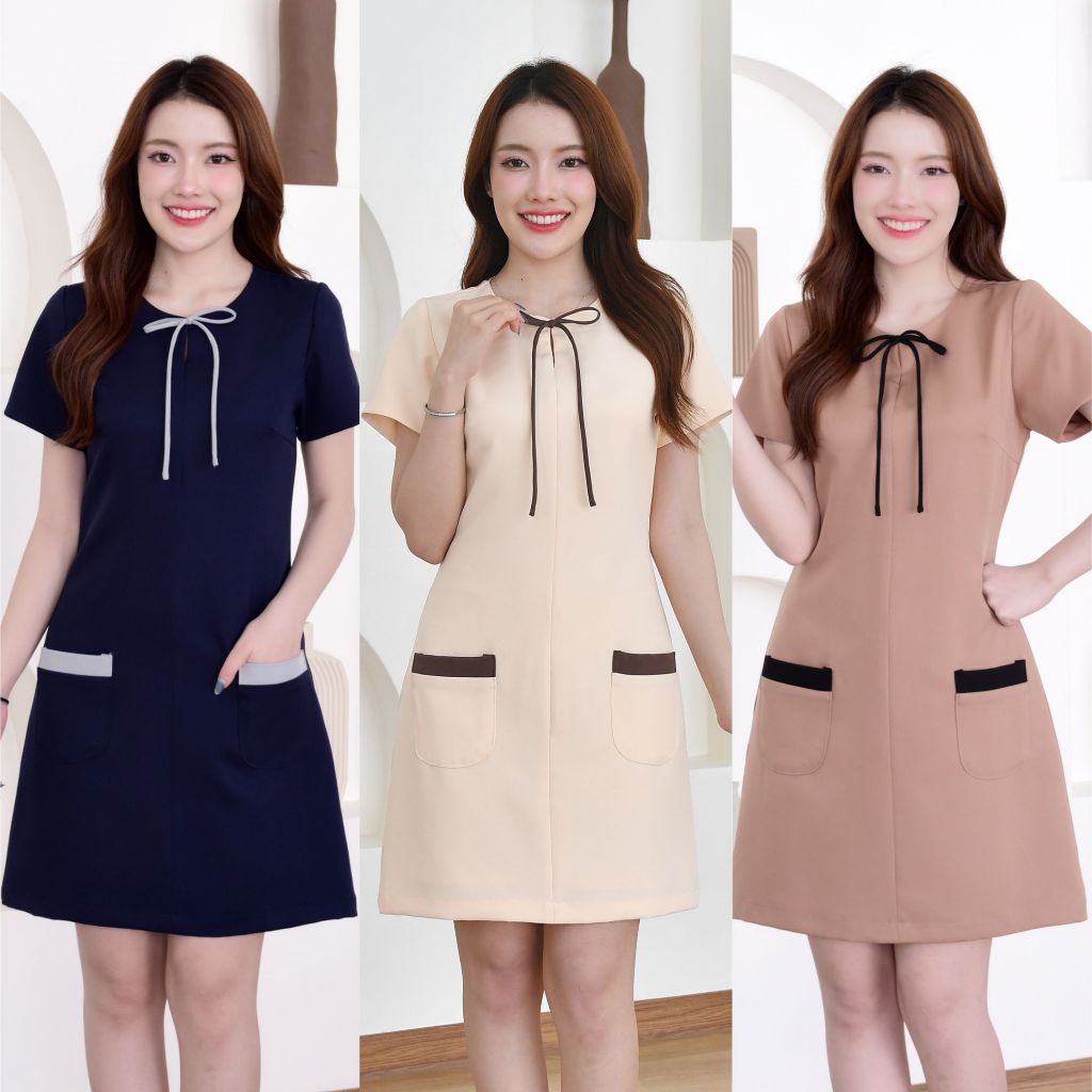 ชุดทำงานผู้หญิง ชุดเดรสสตรี สุภาพ เรียบร้อย สวย มีคุณภาพ รุ่น Butter