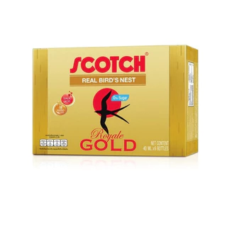 [ส่งฟรี] Scotch สก๊อต รังนกแท้ รอเยล โกลด์ น้ำตาล 0% 40 มล. (แพ็ก 6 ขวด) จำนวน 4 แพ็ก 燕窝 Bird's nest