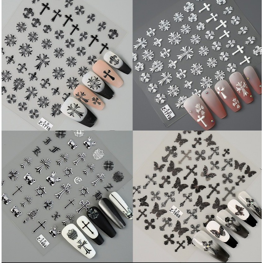 สติ๊กเกอร์กางเขน สติ๊กเกอร์ y2k แบบมีกาวในตัว พร้อมส่งจากไทย