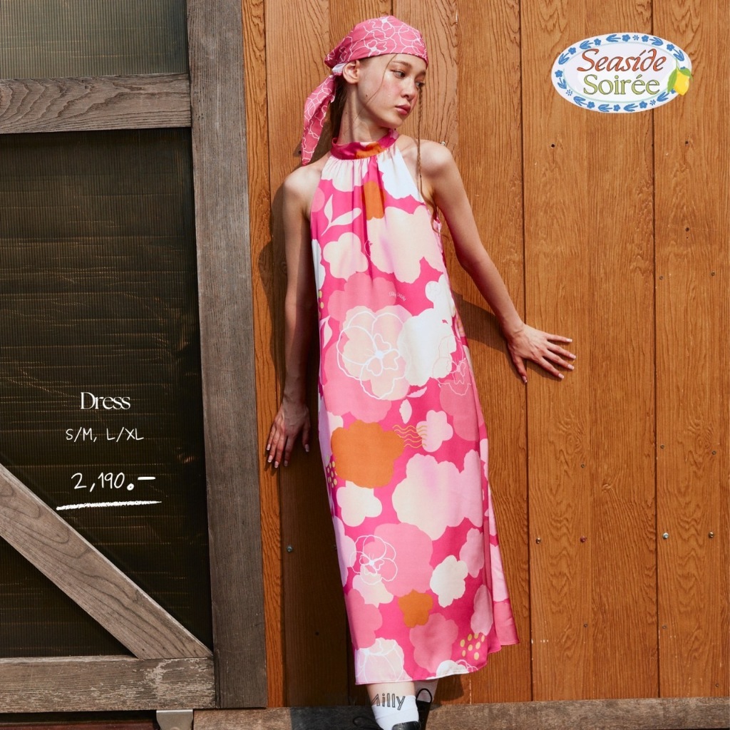 Tilly Milly ชุดเดรสผู้หญิง ( สีชมพู ) - Seaside Soirée - drop 2