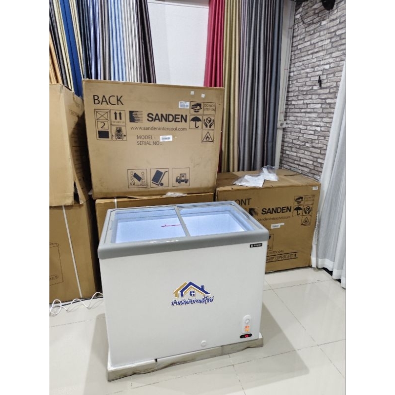 ตู้แช่แข็ง SANDEN ฝากระจกเรียบ รุ่น SNG-0225 ของใหม่ มือ1 พร้อมกล่อง