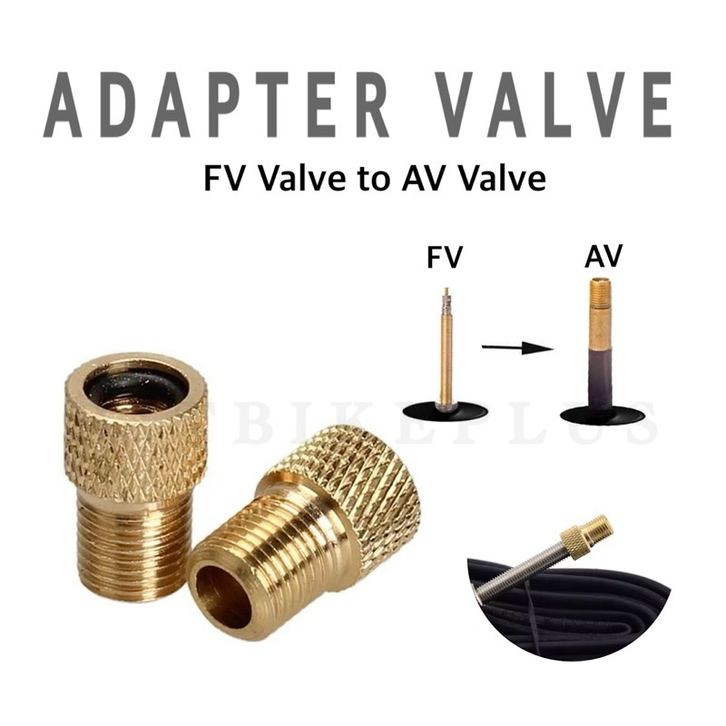 อแดปเตอร์แปลงหัวยางใน จาก F/V เป็น A/V, แบบยาว เติมลมง่ายขึ้น ราคาต่อ 1 ชิ้น