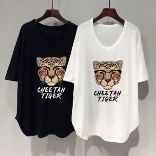 เสื้อยืดผู้หญิงแฟชั่นมาใหม่ oversize เสื้อผ้าสาวอวบอ้วนไซส์ใหญ่ 90โลสวยๆ เสื้อโอเวอร์ไซส์แขนสั้นลําลองทรงหลวมสไตล์เกาหลี