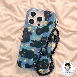 สร้อยข้อมือแมวดำตลกน่ารักนุ่ม เคสไอโฟน11 15 16 13 12 14 Pro Max 8Plus 7Plus XR 16 7 8 Plus 16 11 Pro X XS MAX SE 2020 _4