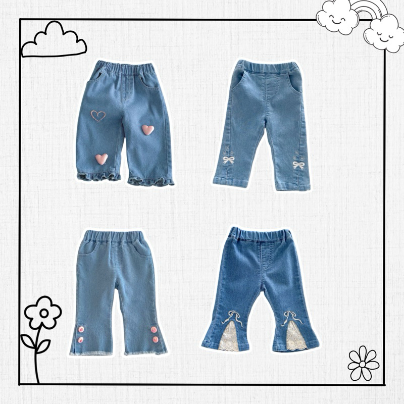 🇹🇭พร้อมส่งจากไทย🇹🇭กางเกงยีนส์เด็กหญิง Baby Chic Denim