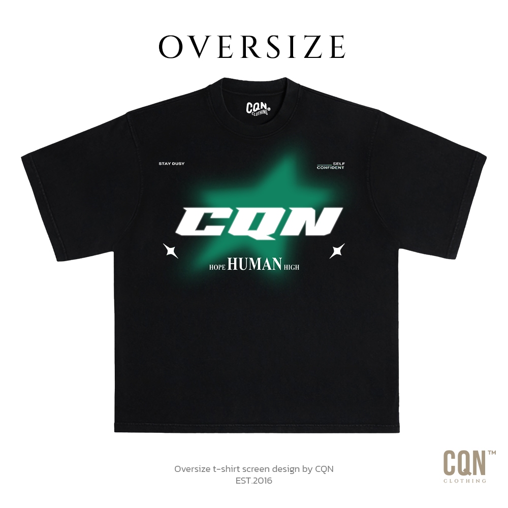 CQN | OVERSIZE [HOPE HUMAN HIGH] ผ้าหนานุ่ม คอแคบ ไม่ย้วย – โปรปัง