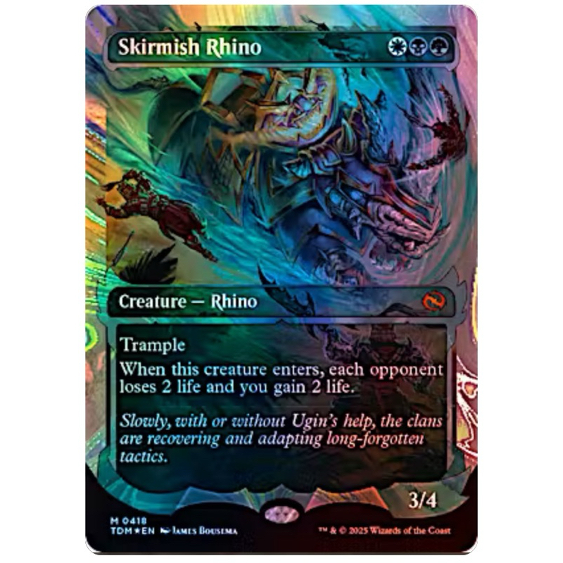 Tarkir: Dragonstorm Variants Foil: Skirmish Rhino (0418 - Ghostfire Showcase Halo Foil)