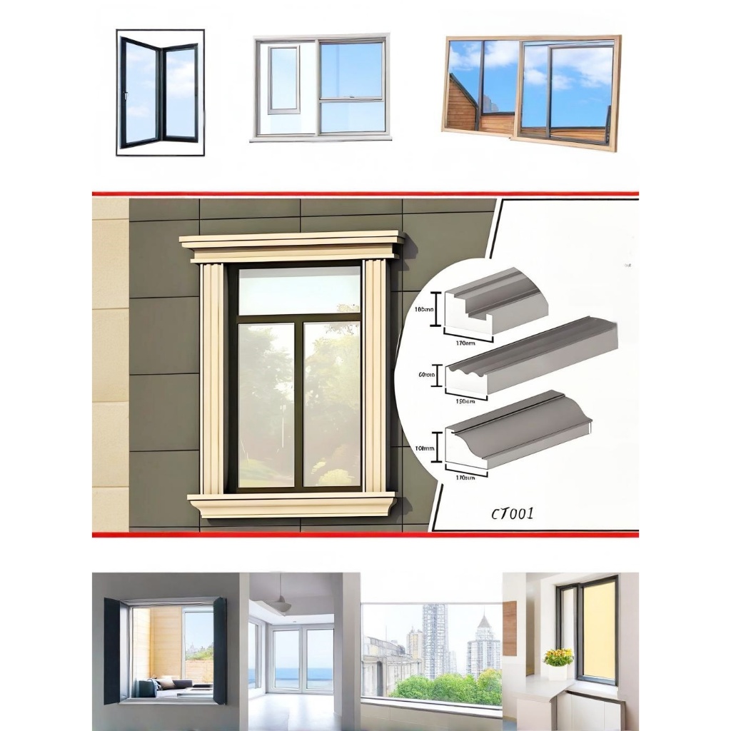 คิ้วบัวโฟมเบาEPS FOAM บัวปูนสำเร็จ สกิมผิว ติดตั้งภายนอกและภายในผลิตจากEPSโฟมเคลือบซีเมนต์น้ำหนักเบา