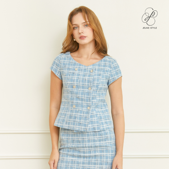 Jeune Style Tweed Blouse เสื้อเบลาส์ผ้าทวีต JS24AF31