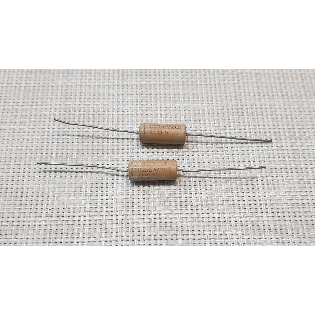 Capacitor คาปาซิเตอร์ Neofar ค่า 0.003 uf/ 400V. Made in Italy แบบด้าน