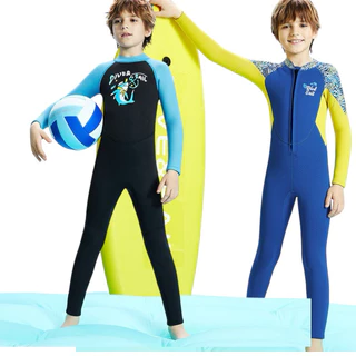 ShopAt.Two[SW1883] ชุดว่ายน้ำเด็ก (แถมหมวก) ชุดเก็บอุณหภูมิเด็ก Dive & Sail แห้งไว หนา 2.5 mm