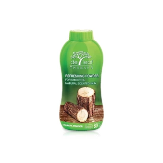 แป้งฝุ่น เดอ ลีฟ ทานาคา 80 กรัม De Leaf Thanaka Refreshing Talcum Powder (80g) (ขั้นต่ำ 3 กระป๋อง)
