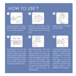 ขวดนมพกพา Amos easy go (ใช้แล้วทิ้ง) แบบจุกคอกว้าง สำหรับอายุ 0-12เดือน (กล่องสีฟ้า)