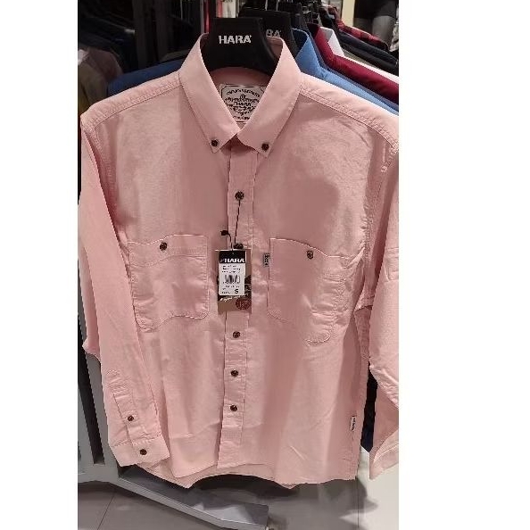 HARAเชิ้ต สีพื้นแขนยาว เลือกสีได้ ผ้าcotton รีดง่ายใส่สบายไม่ร้อน