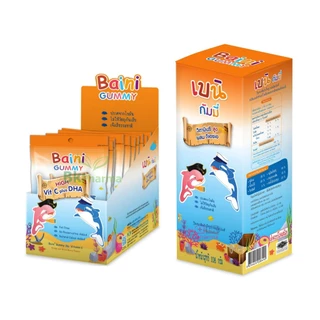 Baini Gummies 108 g (48ชิ้น) / 40.5 g (18ชิ้น) Bain gummy เยลลี่ เบน กัมมี่ วิตามินซี + DHA เด็ก Vitamin C น้ำมันปลา