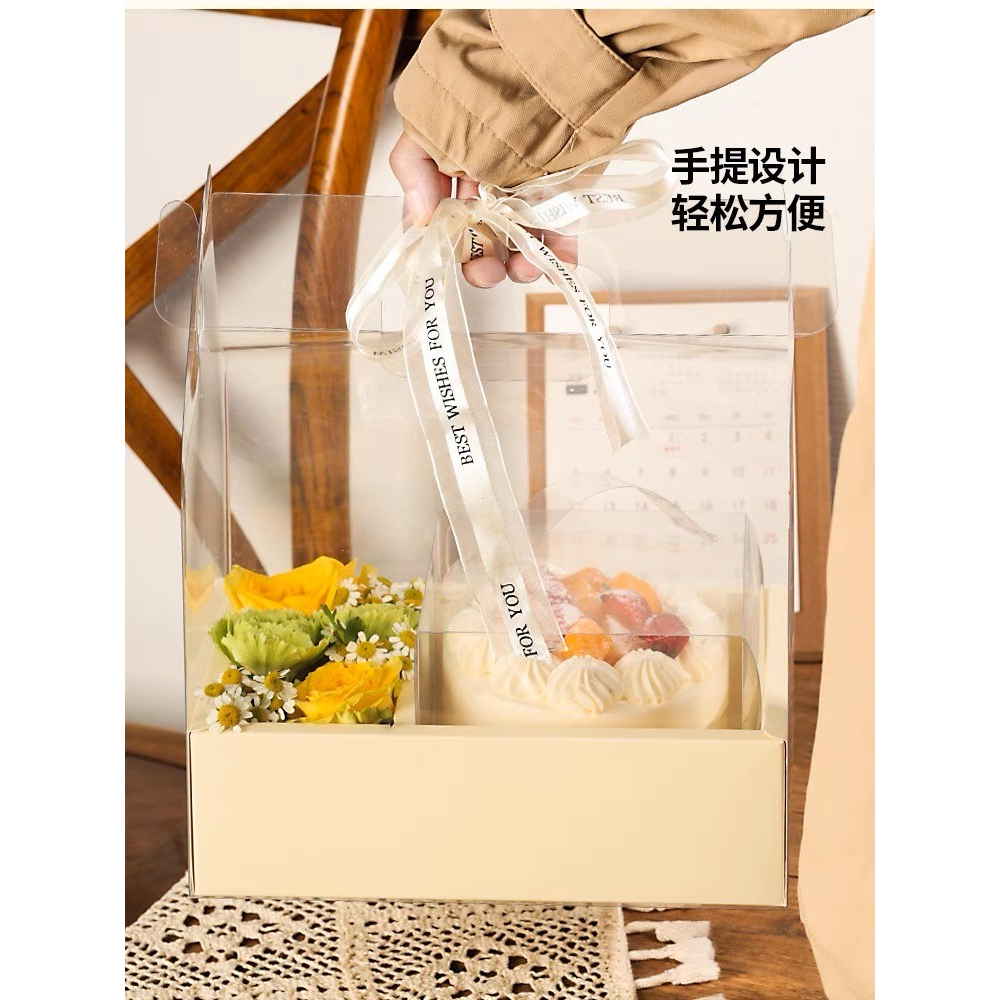 🍍🍍PK🍍🍍กล่องพับ พลาสติกใส หูหิ้วเล็ก กล่องดอกไม้ใส กล่องของชำร่วย - รูปที่ 2