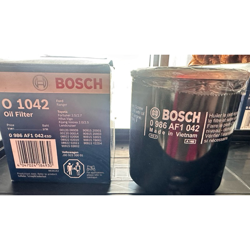 Bosch กรองนำ้มันเครื่อง (  O 1042 )TOYOTA VIGO /FORTUER2.5/2.7  FORD RANGER