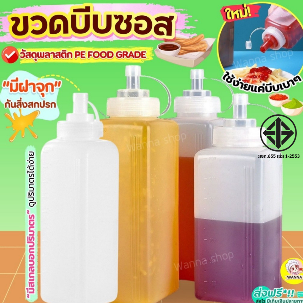 🔥ส่งฟรี🔥 ขวดบีบซอส Winner  (มี2ขนาด) ขวดบีบนมข้นหวาน ขวดใส่ซอส