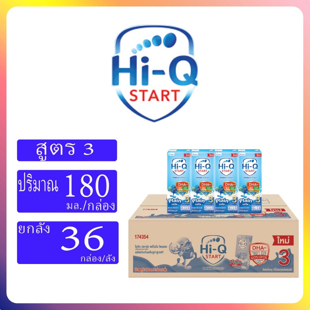 ขายยกลัง ยูเอชทีไฮคิว รสจืด HiQ 1+ UHT 110/180ml