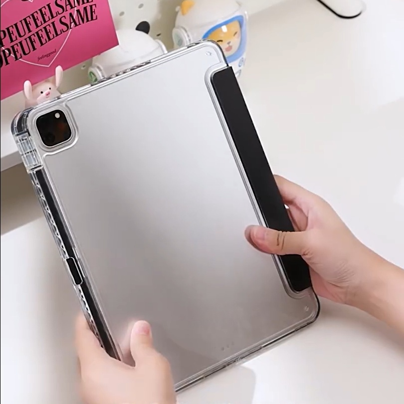⚡จัดส่งที่รวดเร็ว⚡เคสอะคริลิคใส ไอแพด HD 10.2 gen7/8/9 10.9 Air1/2/3/4/5/6/7 gen10/11 พร้อมถาดใส่ปากกา 9.7 gen5/6 Pro11