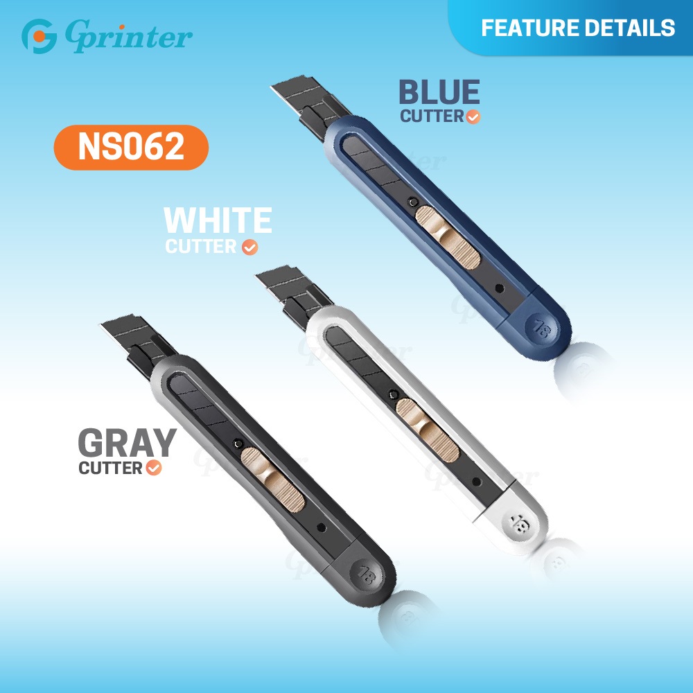 Deli มีดคัตเตอร์ คัตเตอร์ เครื่องเขียนนักเรียน เครื่องใช้สำนักงาน ใบมีด อุปกรณ์สำนักงาน Gprinter