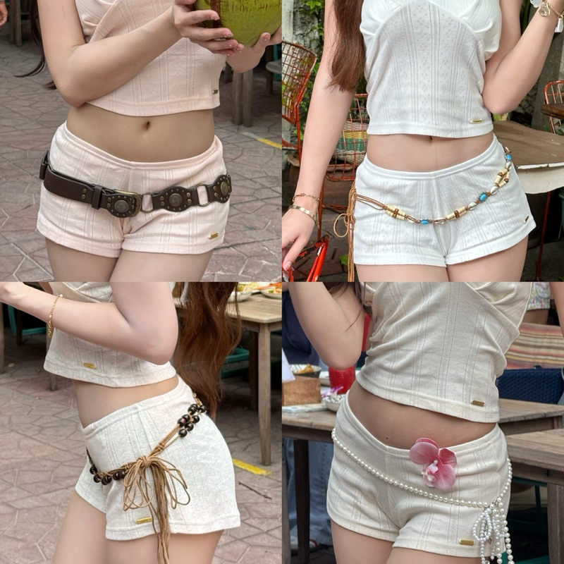 Lovely Shorts🍉 (SR19) กางเกงขาสั้นผ้าฉลุ siristylebkk (เฉพาะกางเกง)