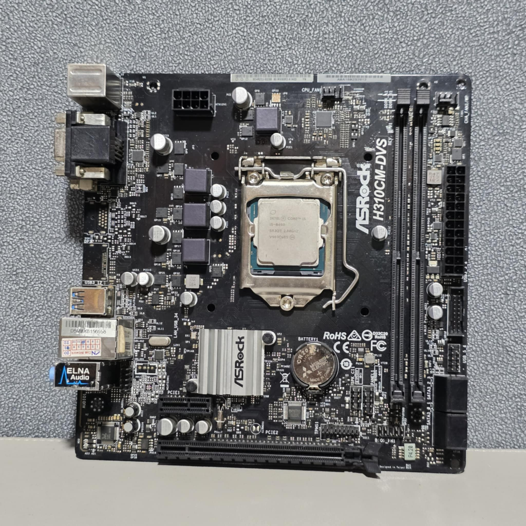 CPU INTEL CORE I5 8400 (UHD Graphics 630) + ASROCK H310CM-DVS (LGA 1151) (M-ATX) มือ2 (ไม่มีกล่อง/ไม