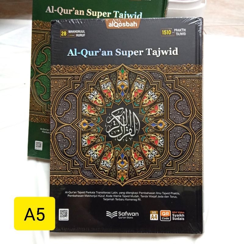 Al-Quran Super Tajwid อัลกุรอาน Super Tajwid ขนาด A5 แถบสีตัจวีด ฮุก่มตัจวีด คำอ่านคำแปลภาษาอินโดนีเ