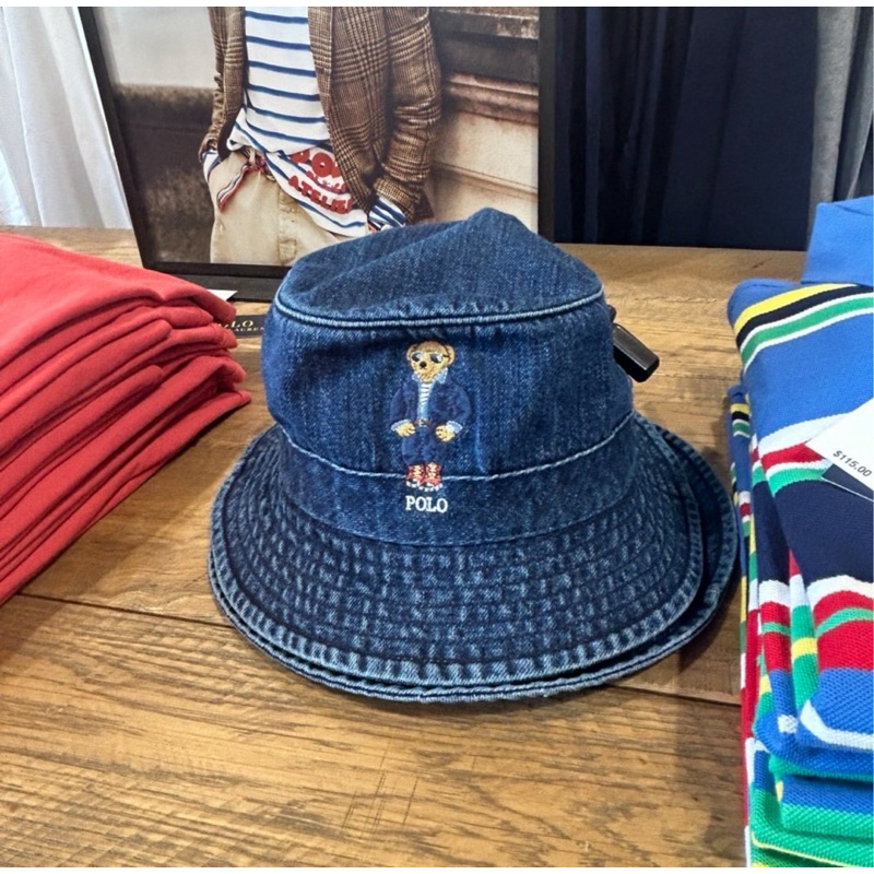 หมวก POLO แท้  BEAR BUCKET HAT💯