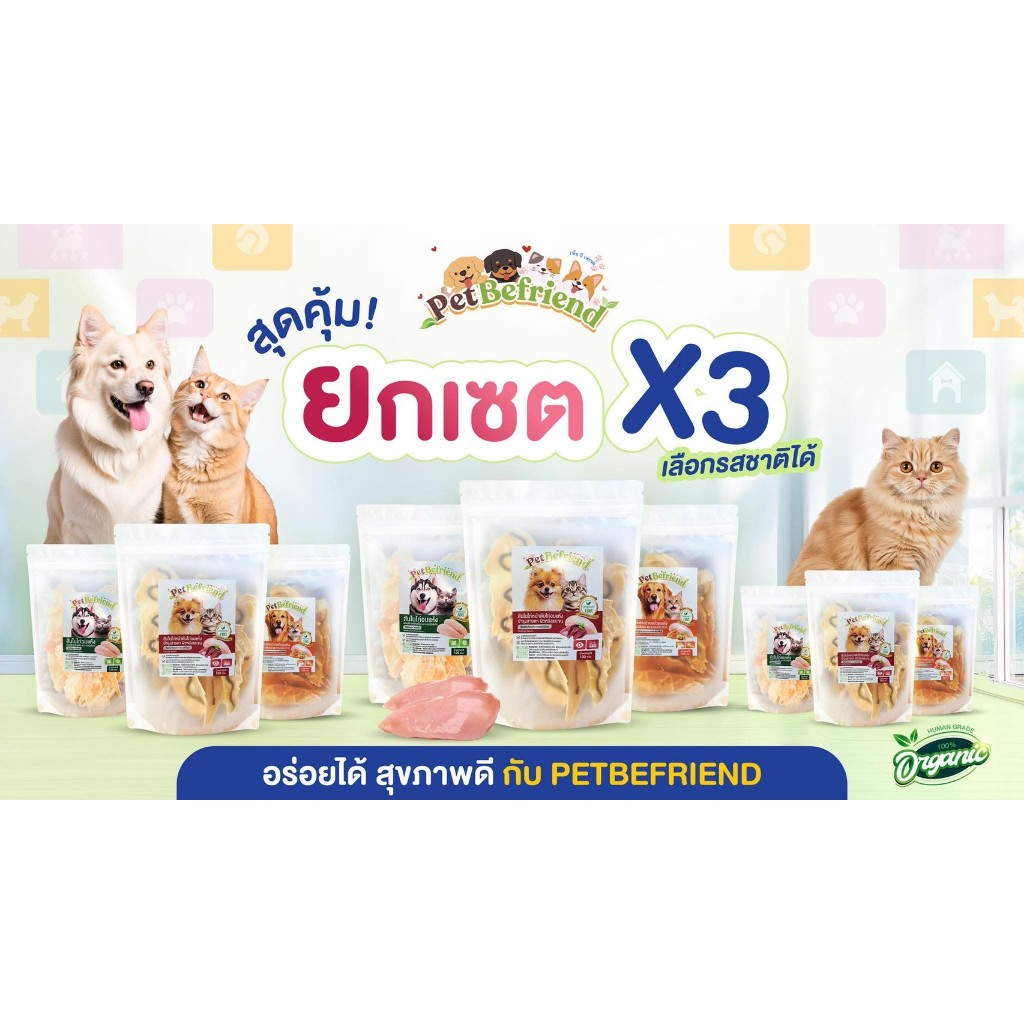Pack 250g X3 สันในไก่อบแห้ง สำหรับสุนัขและแมวทุกสายพันธุ์  **เลือกรสชาติได้  + ฟรี! ของแถม 4 ชิ้น - รูปที่ 4